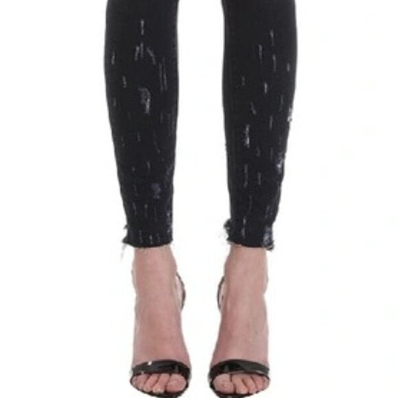 NWOT IRO black faded wash skinny low rise distressed denim jeans, 28 - Picture 2 of 9